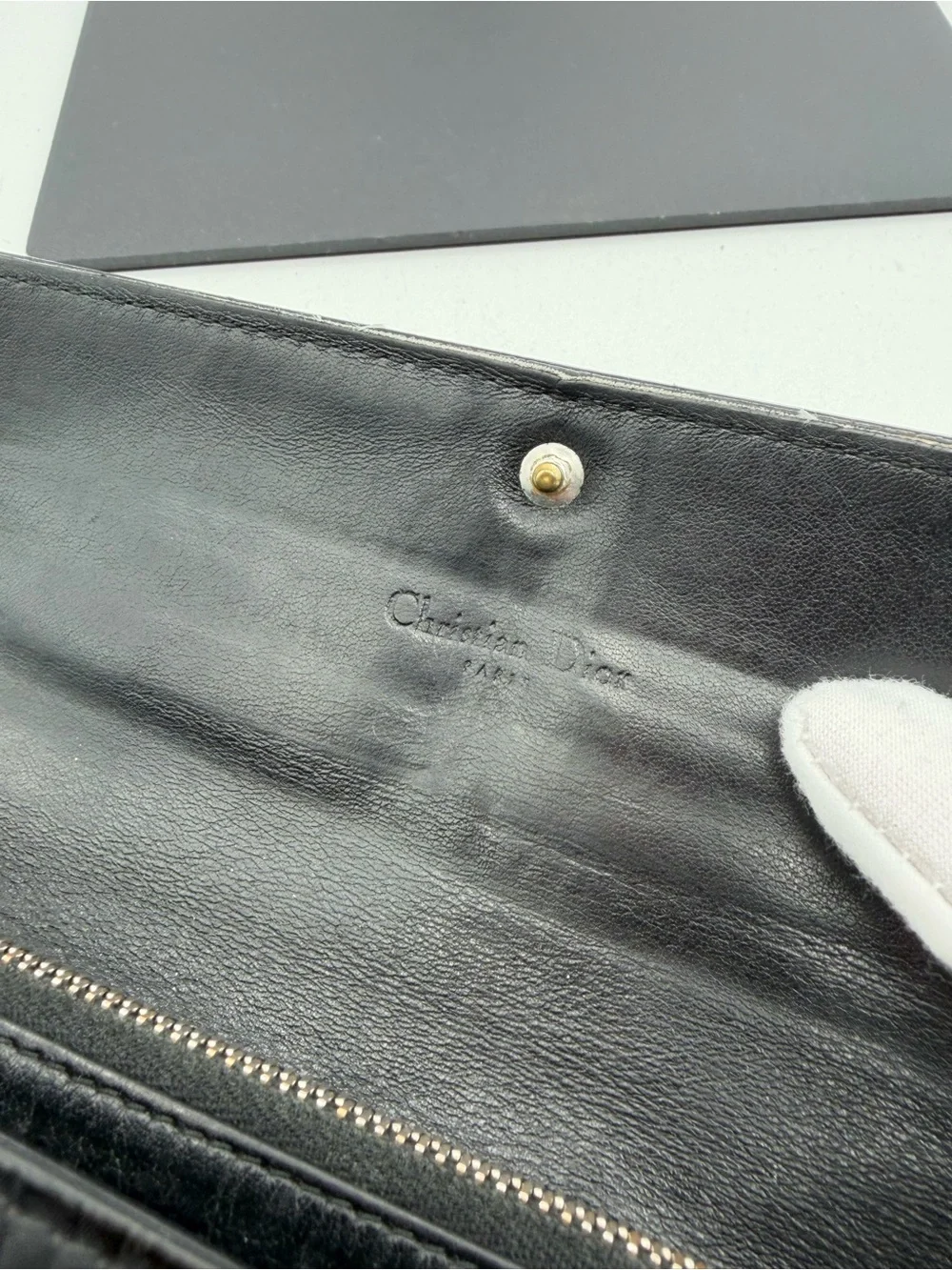 Dior Patent Leather Monogram Wallet